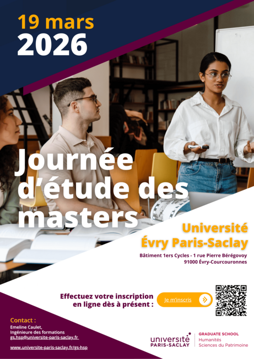 Journée d’étude scientifique : masters de la Graduate School Humanités-Sciences du Patrimoine