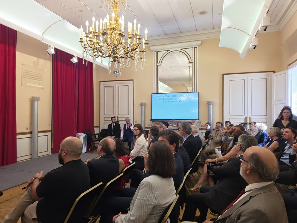 Réception du ministre de l'Enseignement supérieur et de la Recherche, Philippe Baptiste au Pavillon Boncourt, en hommage à Marc Bloch. 