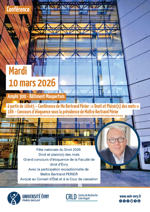 Conférence de Me Bertrand Périer : « Droit et Plaisir(s) des mots »